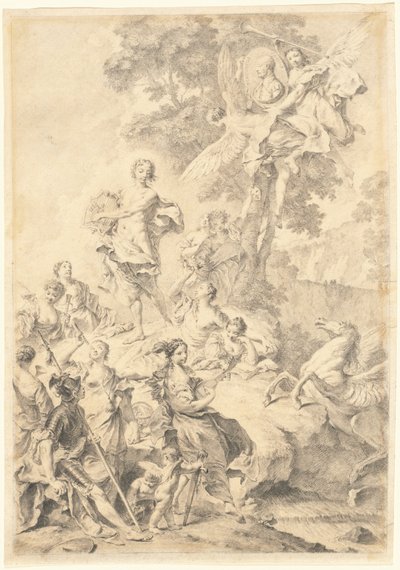 Apollo, muserna och Mars: Till priset av Tasso av Giovanni Battista Piazzetta