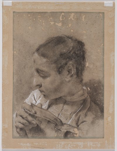 Chef för en ung man i profil med en bok, ca. 173040-talet. av Giovanni Battista Piazzetta