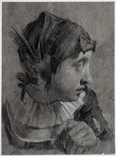 Huvud av en ung flicka (Barbara Piazzetta?) av Giovanni Battista Piazzetta