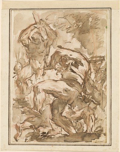 En strid mellan nakna män av Giovanni Battista Piranesi