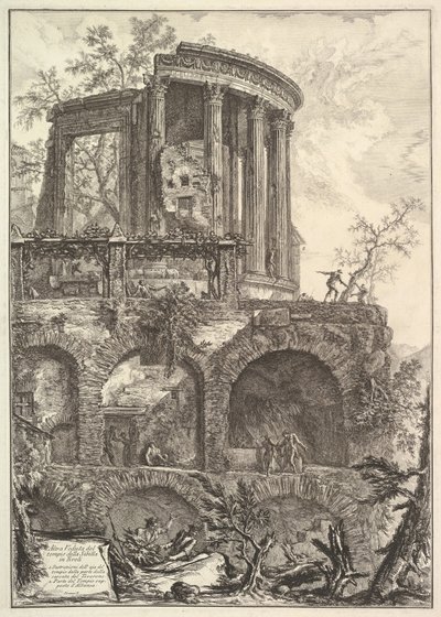 Altra V. del Tempio della Sibilla i Tivoli En annan utsikt över Sibs tempel ..., 1700-talet. av Giovanni Battista Piranesi