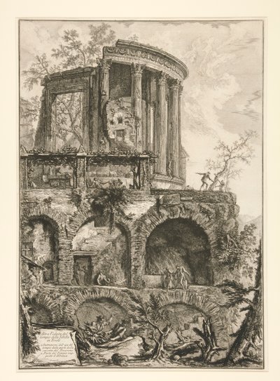 En annan utsikt över Sibylltemplet i Tivoli, från Vedute di Roma av Giovanni-Battista Piranesi