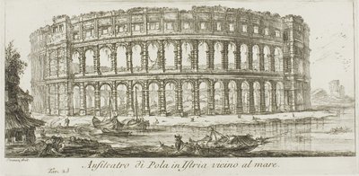 Amphitheater von Pola in Istrien am Meer, Platte 23 aus Einige Ansichten von Triumphbögen und anderen Denkmälern von Giovanni-Battista Piranesi