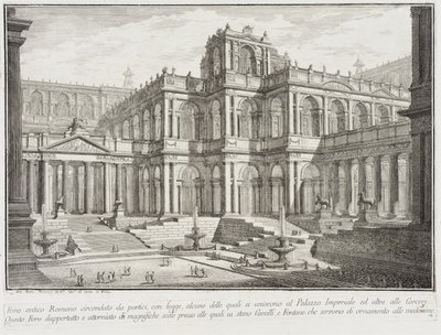 Antikes Forum, umgeben von Portiken, ca. 1743 von Giovanni Battista Piranesi