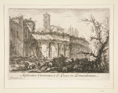 Castrense amfiteater? S. Croce i Gerusalemme (Amfiteatern Castrense nära S. Croce i Gerusalemme), från olika vyer av det antika och moderna Rom av Giovanni-Battista Piranesi