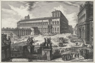 Utsikt över Piazza di Monte Cavallo (ur: Vedute di Roma) av Giovanni Battista Piranesi