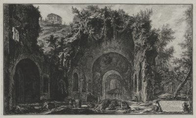Vy över Egerias källa och grotta utanför Porta Capena eller över San Sebastiano, ur: Vedute di Roma av Giovanni Battista Piranesi