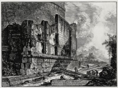 Vy över resterna av Plautiiernas gravmonument nära Tivoli (ur: Vedute di Roma) av Giovanni Battista Piranesi