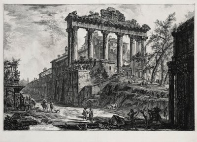 Vy över Concordiatemplet (ur: Vedute di Roma) av Giovanni Battista Piranesi
