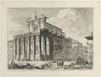Vy över Antoninus och Faustinas tempel av Giovanni Battista Piranesi