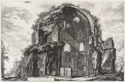 Vy över Minerva Medicas åttkantiga tempel (nymfeum) av Giovanni Battista Piranesi