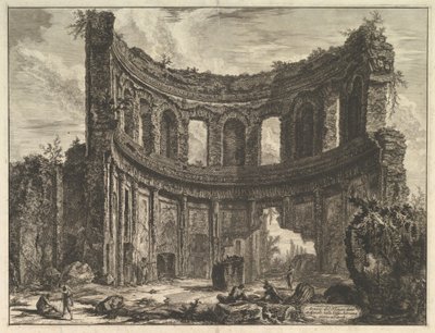 Rester av det så kallade Apollontemplet i Hadrianus villa nära Tivoli (Hadrianus villa. Rester av det mindre palatset [tidigare kallat Apollontemplet]) av Giovanni Battista Piranesi