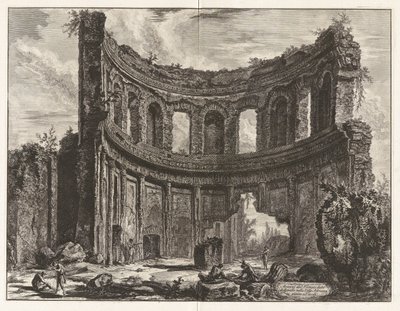 Rester av templet som sägs vara av Apollo i Hadrianus av Giovanni-Battista Piranesi