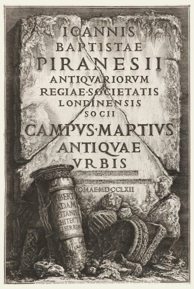 Frontispiz mit Widmung an Robert Adam, in Il Campo Marzio dell