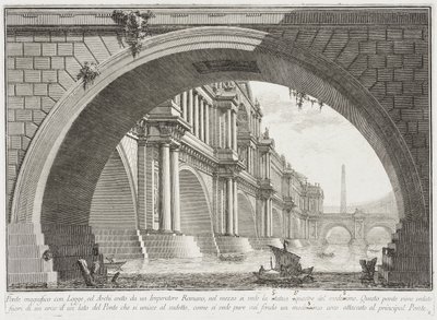 Bro täckt av loggior och valvbågar av Giovanni Battista Piranesi