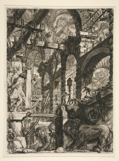 Carceri, V: The Lion Bas-reliefer av Giovanni Battista Piranesi