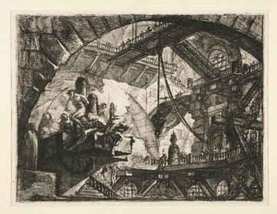 Carceri, X: Fångar på en projekterande plattform av Giovanni Battista Piranesi