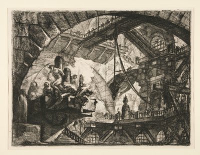 Carceri, X: Fångar på en utskjutande plattform av Giovanni Battista Piranesi