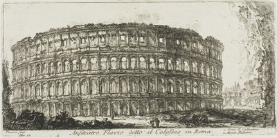 Flavisches Amphitheater, genannt das Kolosseum. 1. Konstantinsbogen. 2. Palatinhügel, Platte 12 aus Einige Ansichten von Triumphbögen und anderen Denkmälern von Giovanni-Battista Piranesi