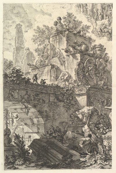 Frontispiz, mit Statue der Minerva, ca. 1748 von Giovanni Battista Piranesi