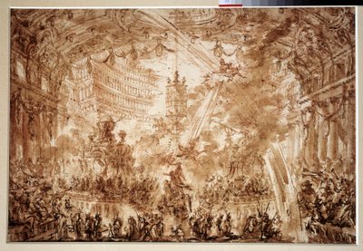 Inuti ett palats: två Flying Renames kröner en karaktär. Teckning av Giovanni Piranese (1720-1778) av Giovanni Battista Piranesi