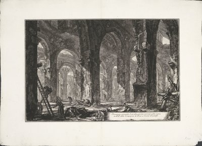 Innenraum eines Badehauses in Castel Gandolfo von Giovanni-Battista Piranesi