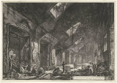 Interieur des Heliocaminus-Bades in der Villa Adriana in Tivoli von Giovanni-Battista Piranesi
