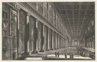 Interieur van de Santa Maria Maggiore i Rom Interiörvy av basilikan S. Maria Maggiore (titel på objektet) Gezichten op Rome (serietitel) Utsikt över Rom designad och graverad av Giambattista Piranesi-arkitekten Ve (nez) iano (serietitel) av Giovanni Battista Piranesi
