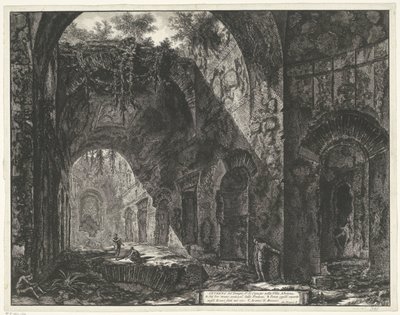 Interieur van de Tempel van de god Canopus i de Villa Adriana t och Tivoli Interiör av Canopus-templet i Villa Adriana (titel på objekt) Gezichten op Rome (serietitel) Utsikt över Rom designad och graverad av Giambattista Piranesi-arkitekten Ve (ne av Giovanni-Battista Piranesi