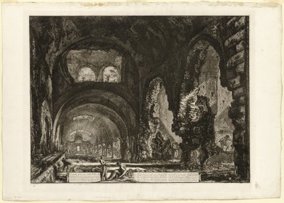 Interiörvy av villan i Maecenas, från utsikt över Rom av Giovanni Battista Piranesi