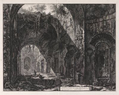 Inre av templet som sägs vara av Canopus vid Hadrianus av Giovanni-Battista Piranesi