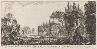 Teil der antiken Via Appia außerhalb des Porta S. Sebastiano von Giovanni Battista Piranesi