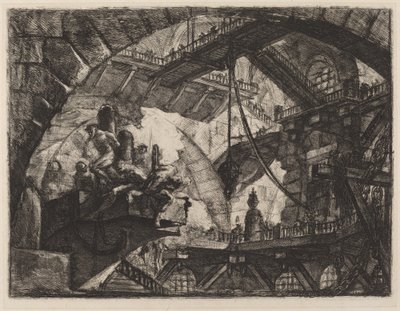 Fångar på en projekterande plattform av Giovanni Battista Piranesi