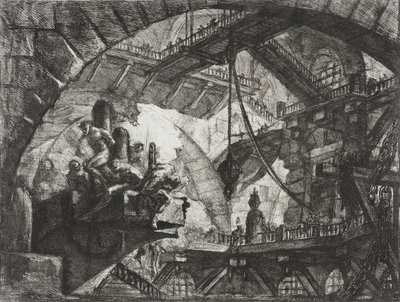 Fångar på en utskjutande plattform av Giovanni Battista Piranesi