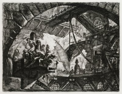 Fångar på en utskjutande plattform av Giovanni Battista Piranesi