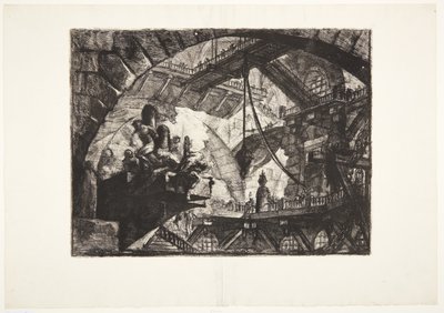 Fångar på en projekterande plattform av Giovanni Battista Piranesi