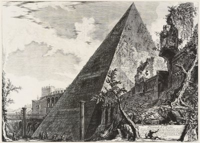 Caius Cestius pyramid av Giovanni Battista Piranesi