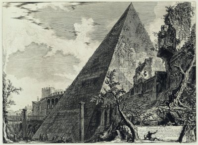 Gaius Cestius pyramid (ur: Vedute di Roma) av Giovanni Battista Piranesi