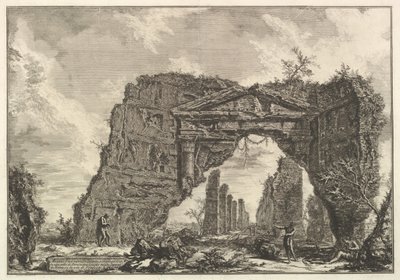 Rester av en täckt portik, eller en kryptoportiucus, i en villa i Domitianus, fem miles..., ca. 1766. av Giovanni Battista Piranesi