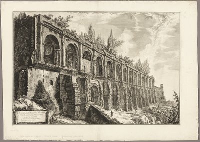 Rester av Villa Maecenas i Tivoli, från utsikt över Rom av Giovanni Battista Piranesi