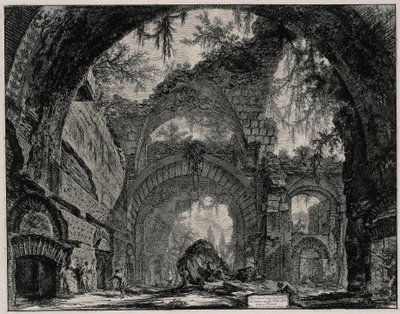 Ruiner av ett statygalleri i Hadrianus villa nära Tivoli (ur: Vedute di Roma) av Giovanni Battista Piranesi