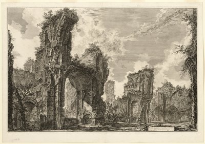 Ruinerna av Xystus [en lång öppen portik som används för atletiska övningar], centralhallen i Antonine Baths [The Baths of Caracalla], från utsikt över Rom av Giovanni-Battista Piranesi