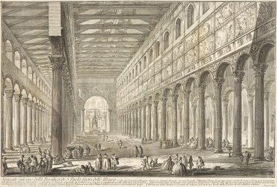 Genomskärning av interiören i basilikan Sankt Paulus utanför murarna av Giovanni Battista Piranesi