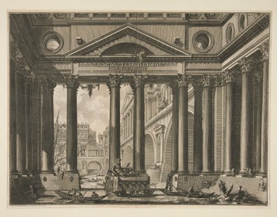 Andra frontispice av volym IV av Le Antichita? Romane av Giovanni-Battista Piranesi