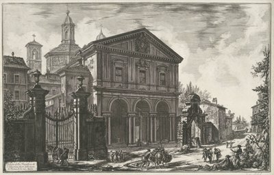Sint-Sebastiaan buiten de Muren te Rom Utsikt över basilikan S. Sebastiano utanför Roms murar, på Via Appia (titel på objektet) Gezichten op Rome (serietitel) Utsikt över Rom designad och graverad av Giambattista Piranesi-arkitekten Ve (nez) ian av Giovanni-Battista Piranesi