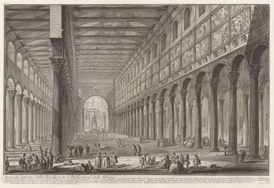 Inre vy av basilikan St. Paul utanför murarna av Giovanni-Battista Piranesi
