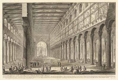 Interiör av Basilikan Sankt Paulus utanför murarna av Giovanni Battista Piranesi