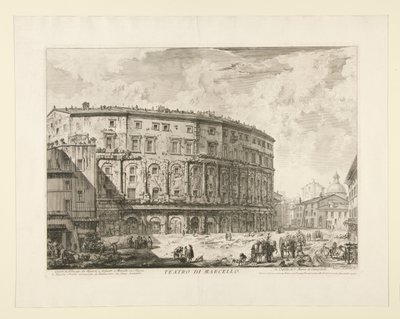 Marcellus teater (Marcellus teater), från utsikt över Rom av Giovanni-Battista Piranesi