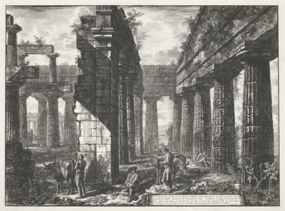 Neptunus tempel i Paestum Olika vyer av resterna av tre stora byggnader som fortfarande står kvar vid Paestum (serietitel) Différentes vues de quelques restes de trois grands édifices qui subsistent encore dans l