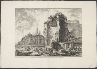Tempel van Venus en Roma i Rom Vy över resterna av två Tricliniums som tillhörde Neros gyllene hus (...) (titel på objektet) Gezichten op Rome (serietitel) Vy över Rom ritade och graverade av Giambattista Piranesi-arkitekten Ve(nez)iano av Giovanni-Battista Piranesi